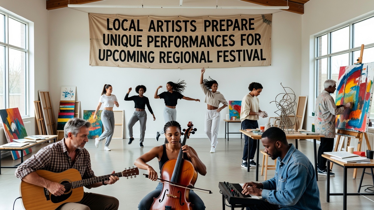 Performers testing stage setups and props for the September 2026 festival events